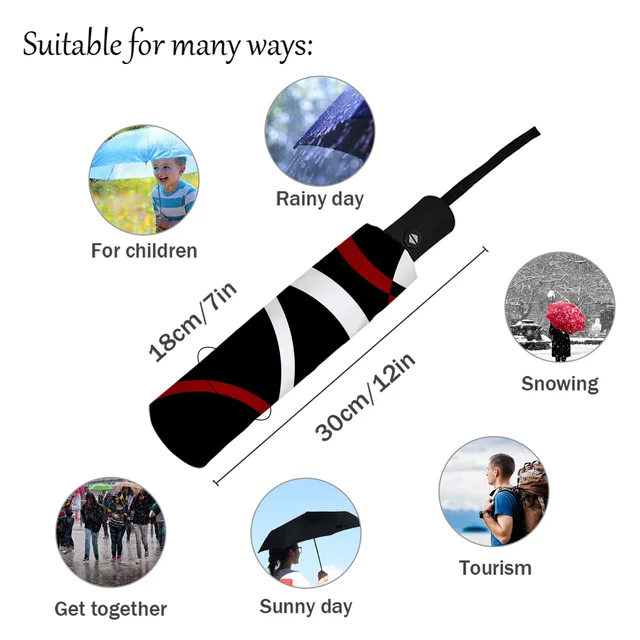 Geometriai Kör Modern Művészet Piros Automatikus Napernyő Hajtogató Esernyő Férfi Nők Nyomtatott Könnyű Esőfelszerelés - Image 4