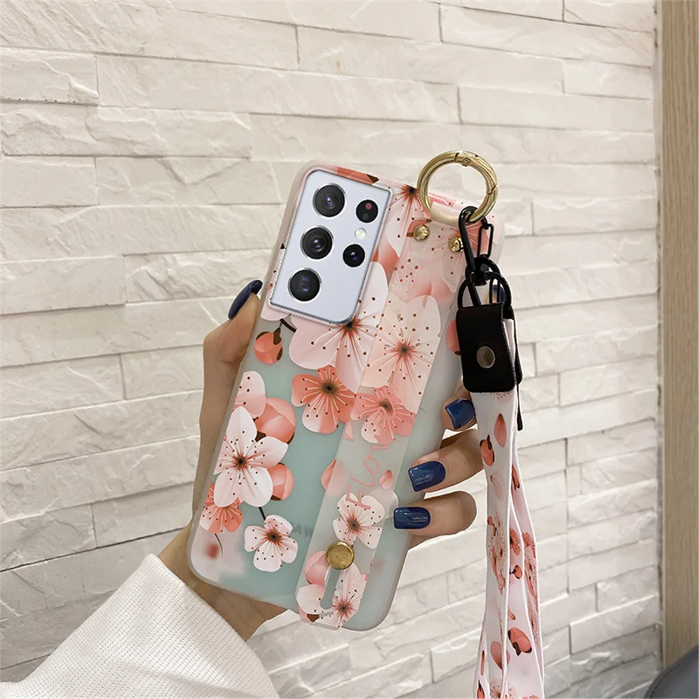 Silicone Mềm Dành Cho Samsung S20 FE S21 Cực Note 20 Hoa Cổ Dây Đeo Tay Giá Đỡ Dành Cho Samsung S10 lưu Ý 10 Plus samsung silicone cover Cases For Samsung