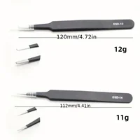 Precision ESD anti-static tweezers set -6-pc stainless steel tool for electronic repair and process modeling, bending 2025 6