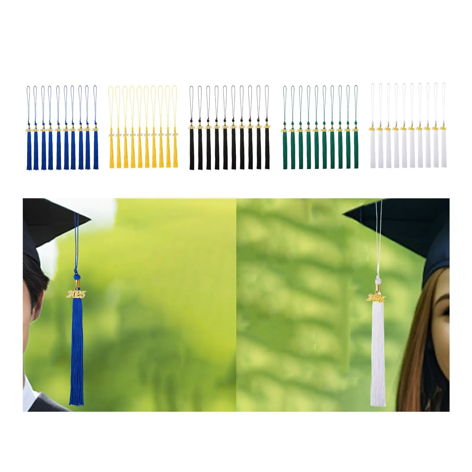 10Pcs 졸업 Tassels 2025 기념품 파티 용품 졸업 모자 Tassels