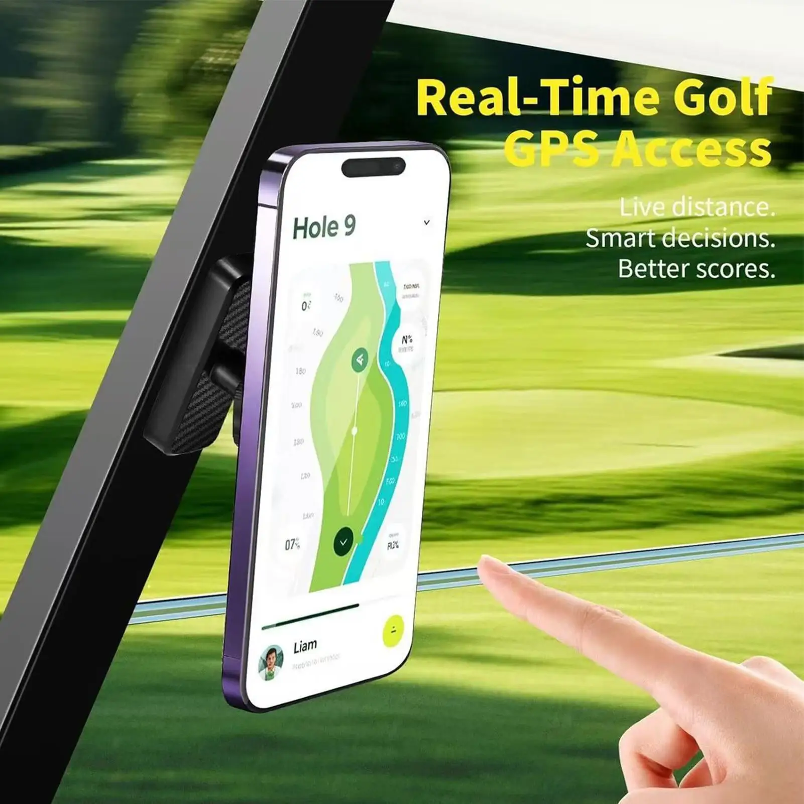 Golf Cart Magnetic Phone Mount Magnet Golf Cart Cell Phone Holder Multifunctional Smartphone Bracket On-course Accessories For