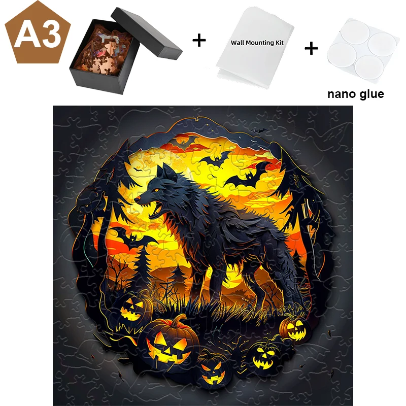 Wolf King Wooden Puzzle Educational Toys For Adults And Children Holiday Gifts Family Atmosphere Wall Decoration 5