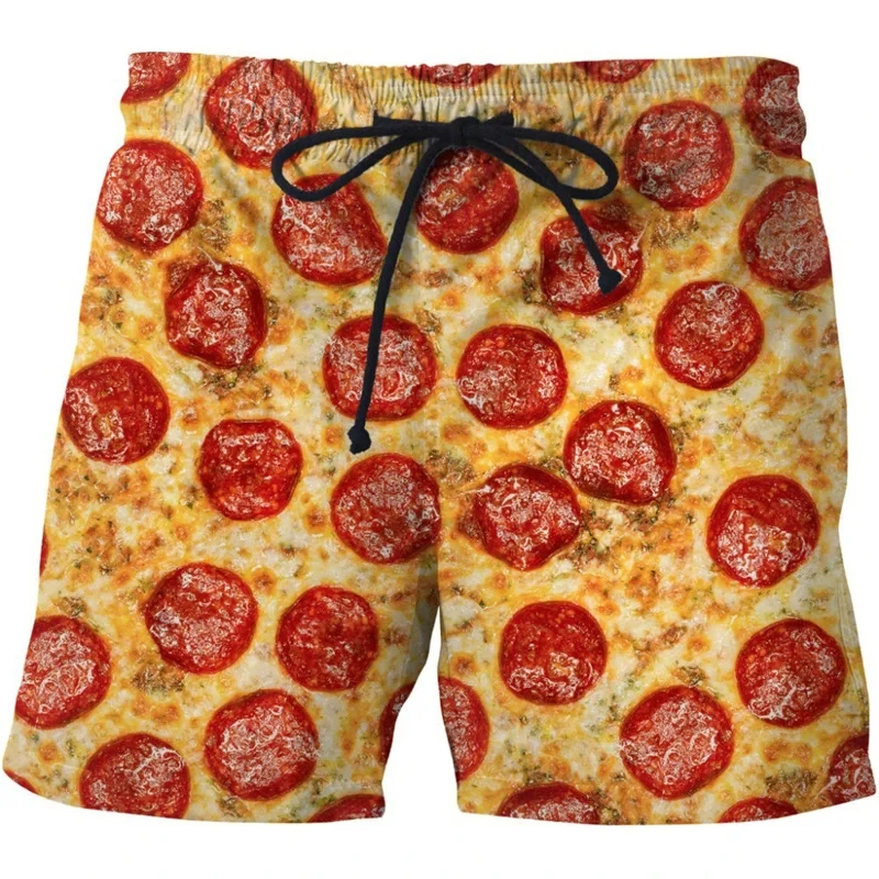 Funny Fatty Beef Hot Dog Men's 3D Print Short Pants Street Hip Hop Beach Shorts Skateboard Swimming Shorts Women Short Trunks