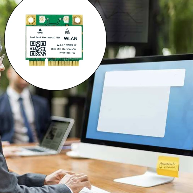 듀얼 밴드 2.4G/5Ghz AC7265 무선 미니 PCI-E WIFI 카드 호환 4.2 1200Mbps 7265HMW 802.11AC 노트북 용