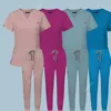 Multicolor Scrubs Uniform Short Sleeve Tops+Pants Nursing Uniform Women Pet Shop Doctor Scrub Medical Surgery Workwear Scrub Set