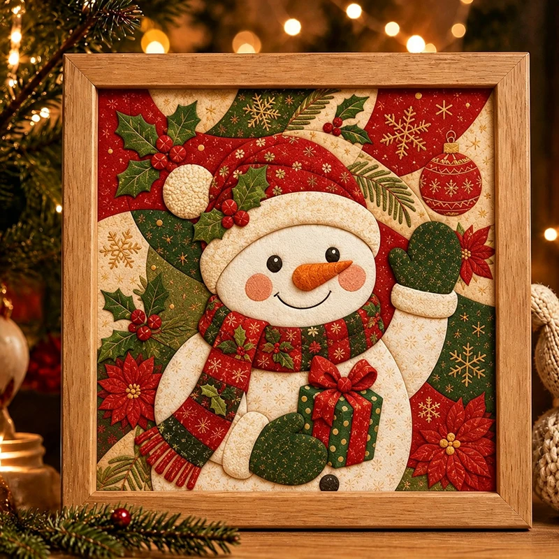 Holiday Fabric Art Painting Kit - DIY No-Sew Mosaic Craft