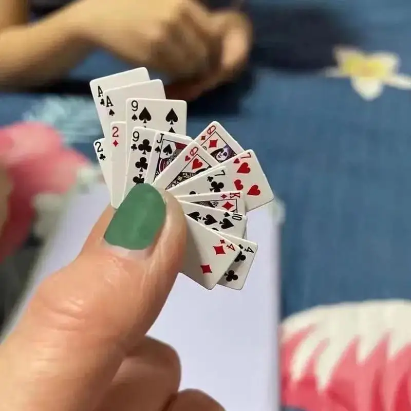 Playing Cards Poker Set 54 Cards/set Mini Poker Random Funny Models Poler Cute Board Games Table Game Outside Playing