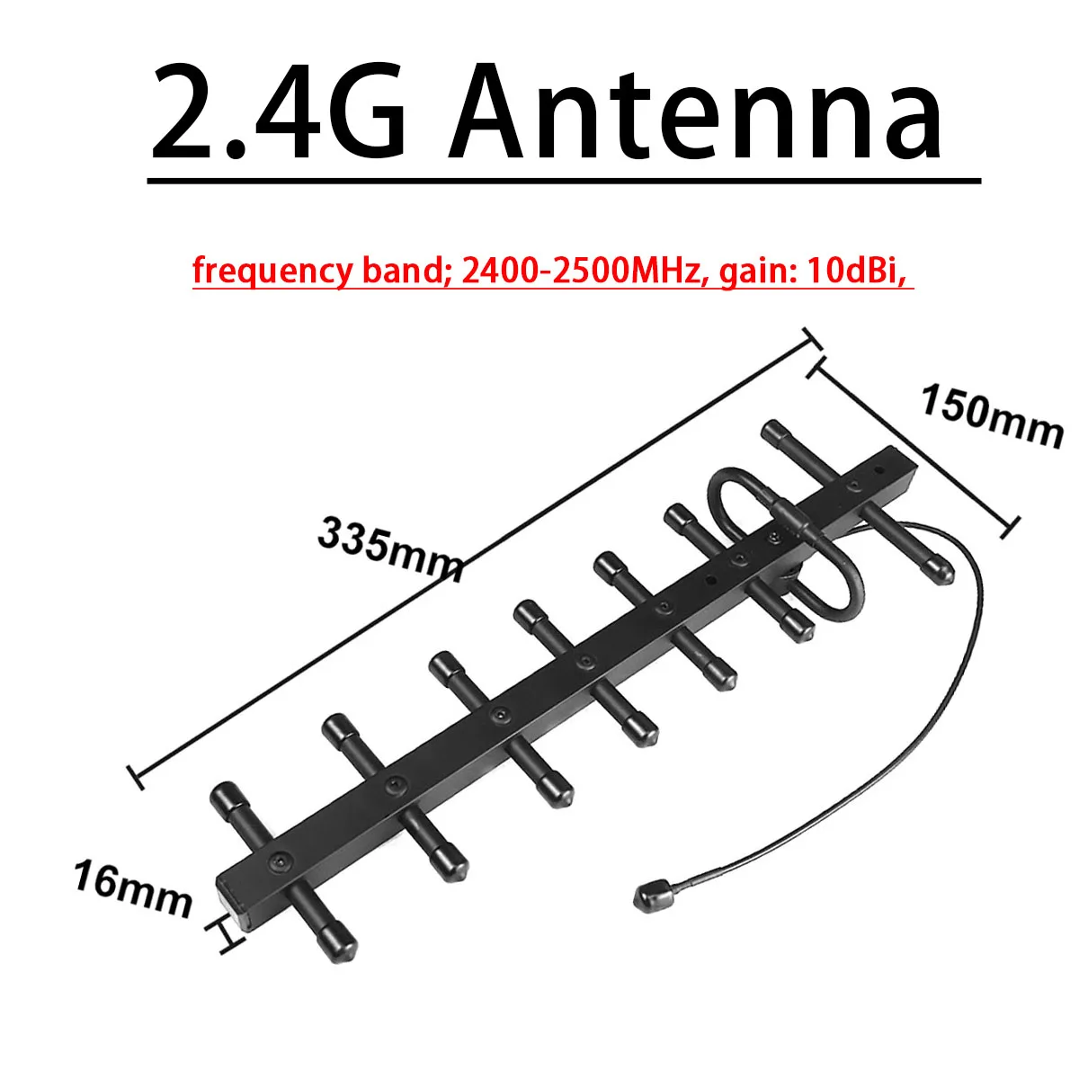 Antenne Yagi 12dBi 1.5G/2.4G/5.8G pour Drone FPV UAV