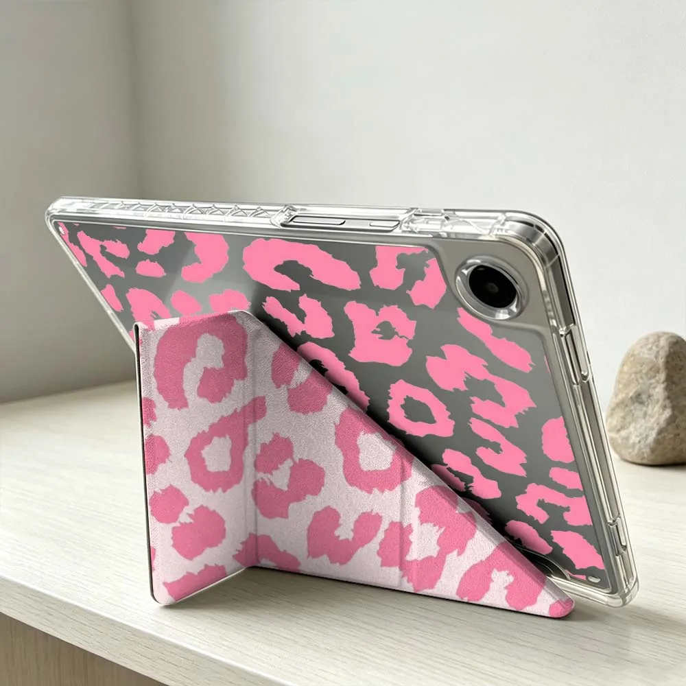 Artistic Pink Cheetah Print Soft Foldable Tablet Case
