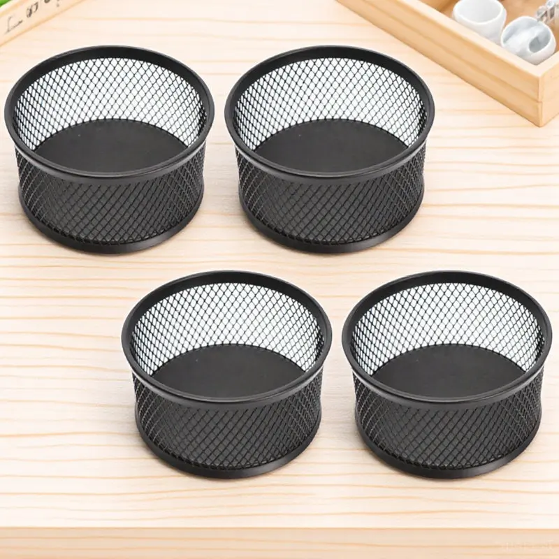 4Pcs 메쉬 종이 클립 홀더 학교 사무실 책상 보관을위한 신뢰할 수있는 주최자 작은 부품 컨테이너 종이 클립 메쉬 홀더
