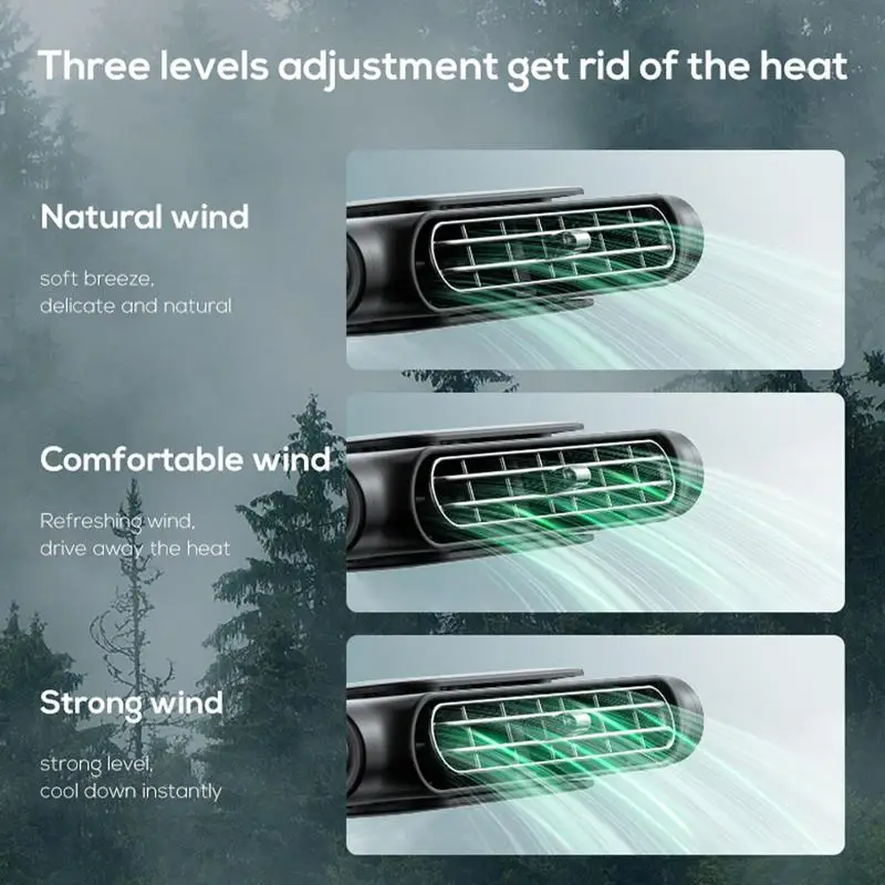 Car Backseat Cooling Fan Seat Fan Front Rear Seat Headrest Cooling Air Fan USB 3 Adjustable Wind Car Interior Decor Cooling Fan