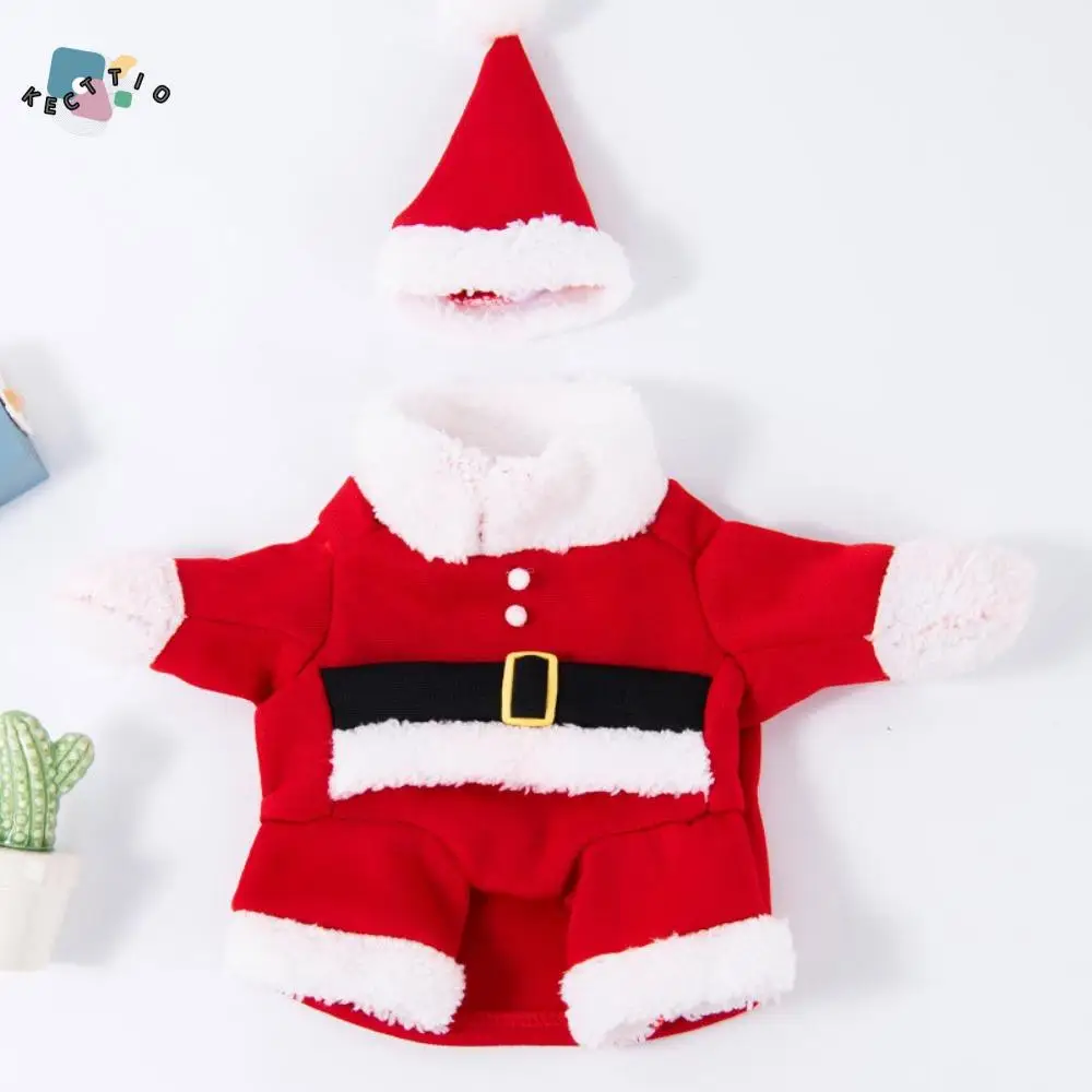 Comfortable Cute Santa Claus Dog Outfit Soft Pet Dress Up Dog Winter Clothes Funny Breathable Cats Christmas Clothes Xmas