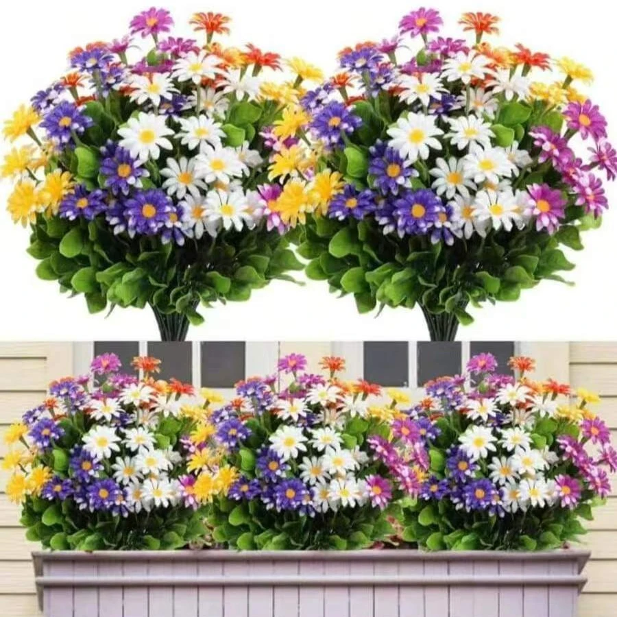 1/5 Stück Künstliche Blumen Seiden-Gänseblümchen Hochzeitskranz Heim-Tischdekoration Kunstpflanzen Festival Outdoor Garten Scrapbooking Zubehör