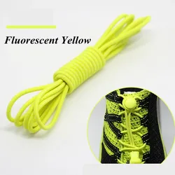 Vibrant Elastic No - Tie Shoelaces - Convenient Locking Design - 100cm (Fluorescent yellow)