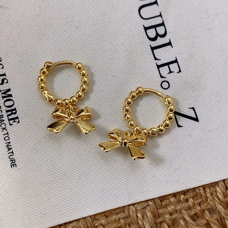 Confezione da 2 set di orecchini a cerchio doppi riciclato Oro