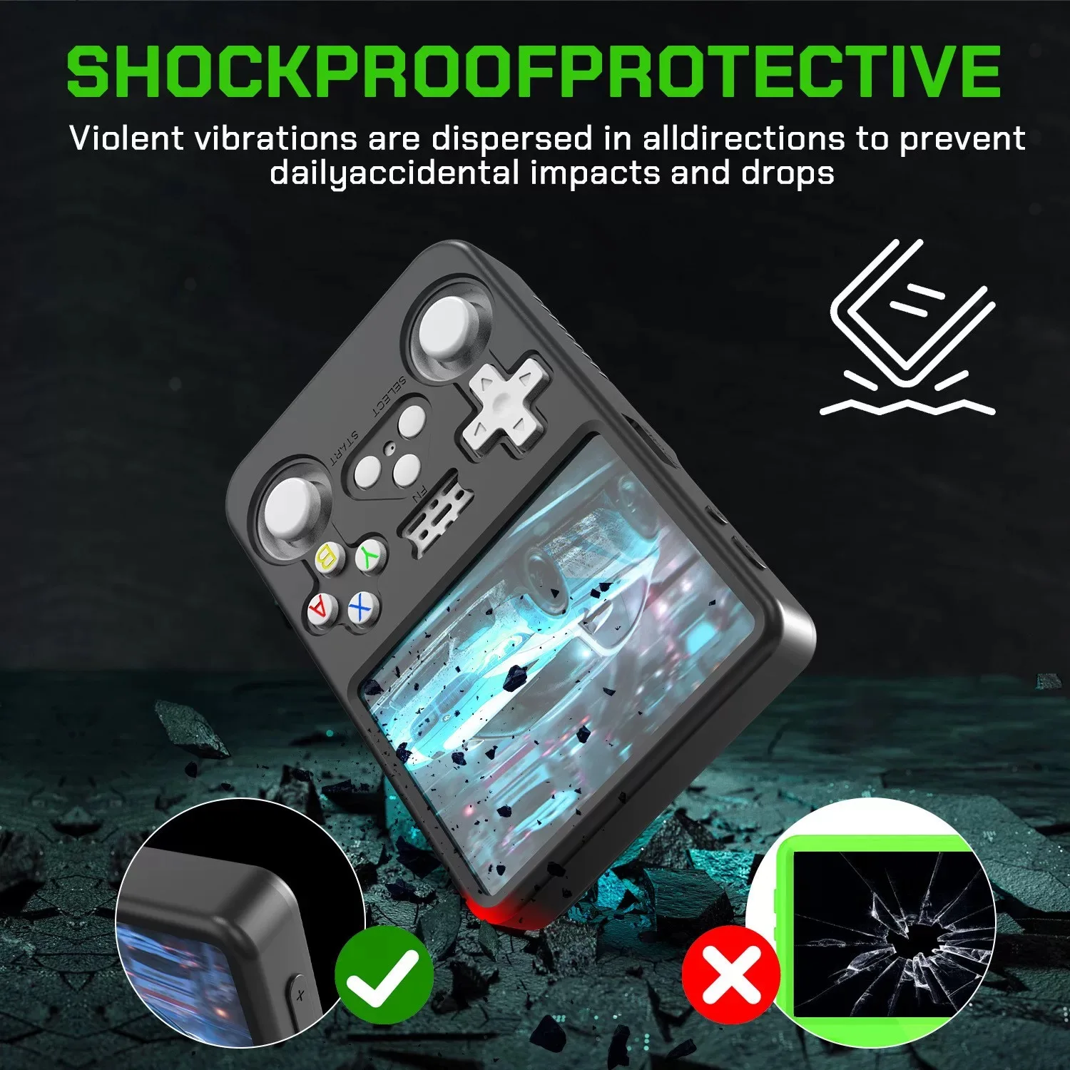 Protective Case For R36S Game Console Silicone Full Package Anti-seismic Anti-fall