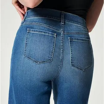 Stretchy Wide Leg Jeans Pull-On Novelty Stretchy Women Jeans with High Elasticity Women's Fashion for Beach Home Vacation Dating 3