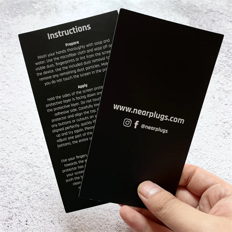 Customized product、Luxury Black Custom Invitation Business Paper Card Instruction Cards Insert Customised Thank You Card With Lo