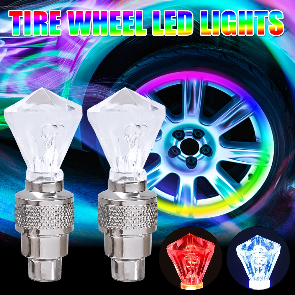 

2pcs Bicycle Tire Valve Light Colorful Wind Turbine Tire Light Car Motorcycle Bicycle Tire Dustproof Waterproof Valve Cap