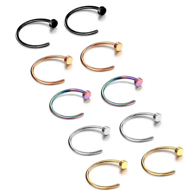 6/8/10mm Surgical Steel Fake Non Nose Stud Ring False Lip Curler Septum Piercing Hoop Jewelry for Women Men Body Accessories piercing jewelry,nose rings,body piercing jewelry,body jewelry