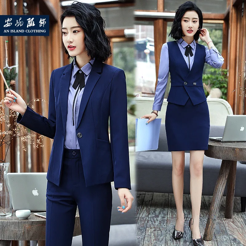 6001 Business Wear Female Temperament Business Commute Formal Suit Vest Suit Work Clothes Hotel Waiter Work Clothes