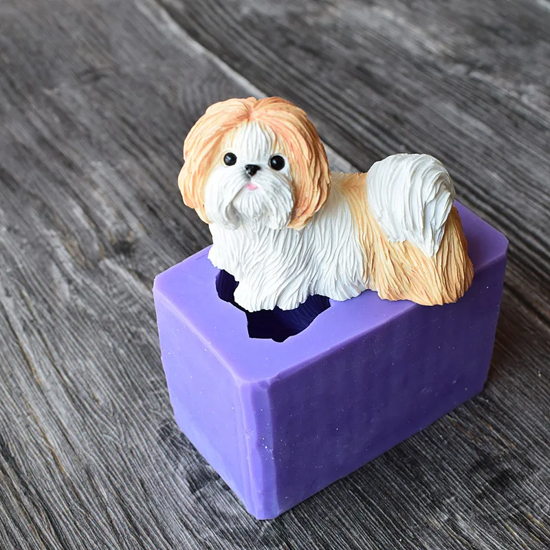 

Pet Dog Shih Tzu Resin,Clay Crafts Molds Silicone Sugar Fondant Cake Decorating Moulds SQ18107