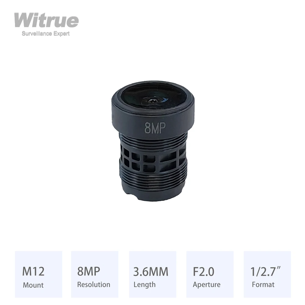 Объектив Witrue HD 8MP CCTV M12 Mount 3,6 мм Aperture F2.0 формат 1/2.7 для видеонаблюдения IP-камеры оптом