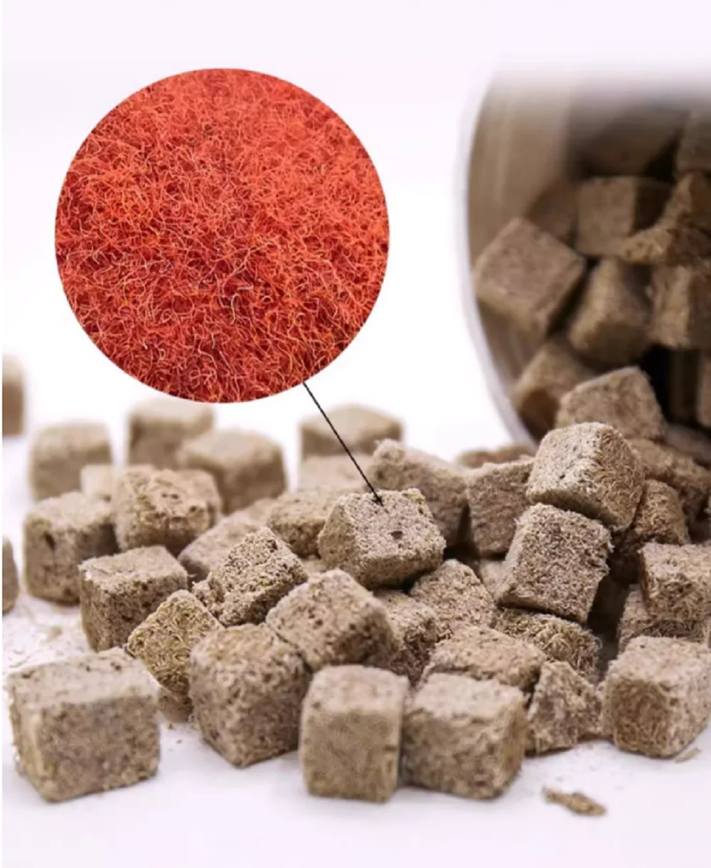 Freeze Dried Red Blood Worm Tubifex Cube Aquarium Tropical Fish Feed Food 500ML fish feed