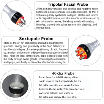 AOKO Metal Head 40K Cavitation Body Slimming  Massage Machine Weight Loss Facial Radio Frequency Skin  Tightening Beauty Device 5