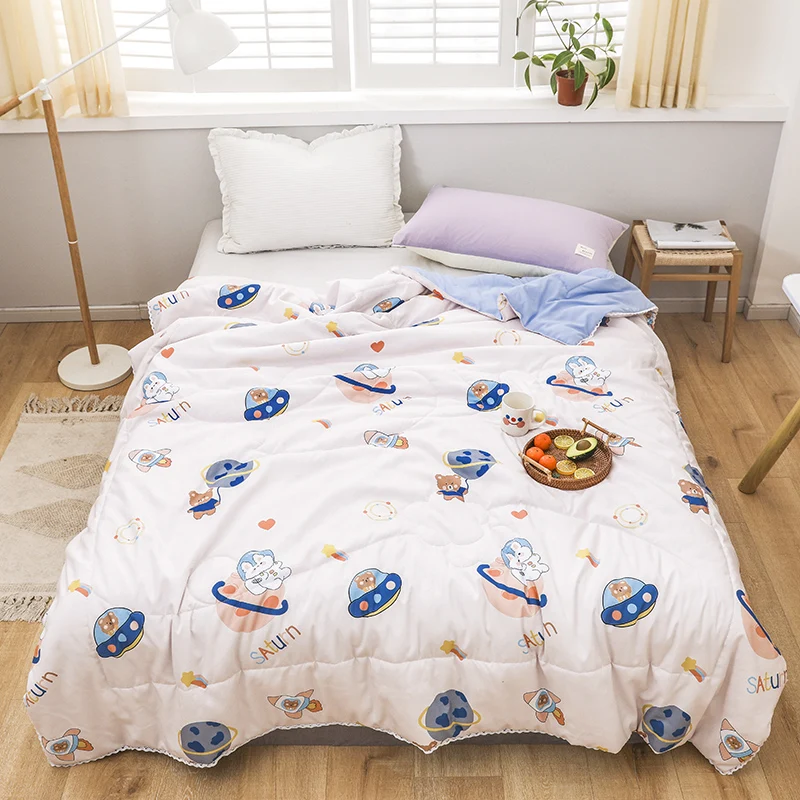 

1PC Summer Quilted Blanket Thin Comforter Bedspread Double Bed Air Condition Quilt Student Kids Adult Bed Cover #sw