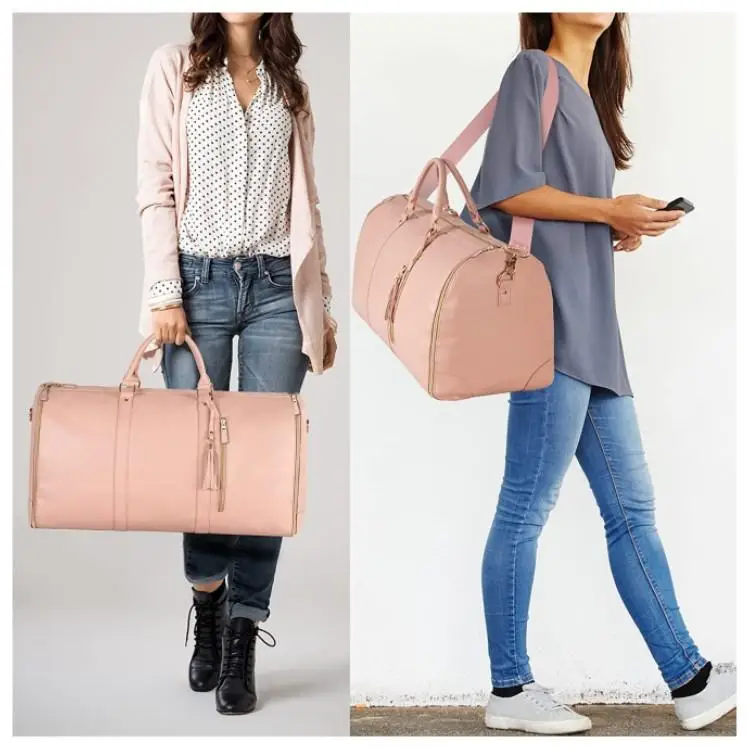 

Large Travel Bag Men Women Carry On Duffle Bags Humanmade PU Leather Folding Business Suitcase Luggage Organizer Storage Bag