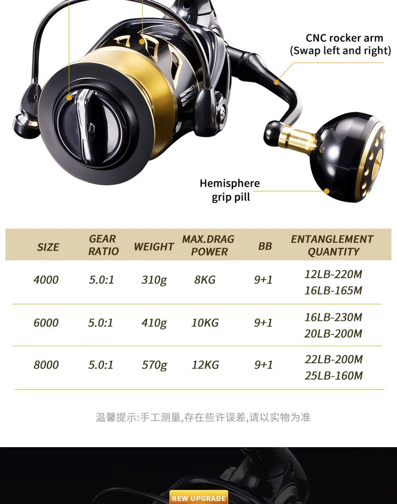 RYOBI FOKAMO SW 4000/6000/8000 Spinnrolle 12kg Max. Bremskraft 5.0:1 Hochgeschwindigkeits-Übersetzung Angelzubehör Salzwasserrolle – Detail 17