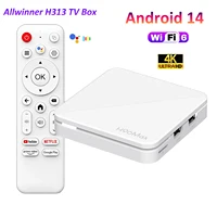 H96 MAX H313 TV Box Android 14 ATV TV Box 4K Video Set Top Box 100M LAN Wifi6 BT5.0 Голосовой помощник Медиаплеер ТВ-приставка 2 ГБ 16 ГБ