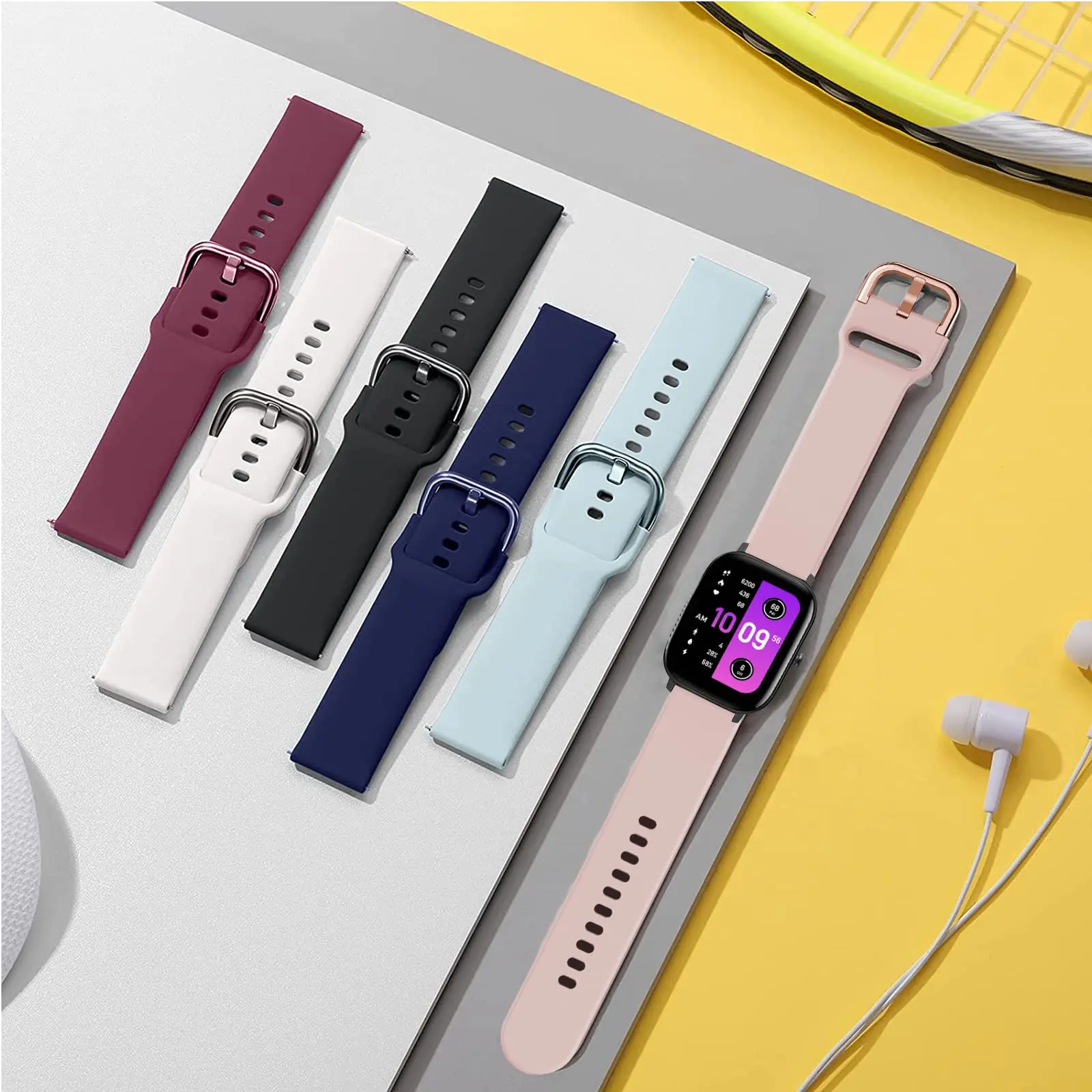 Silicone Watch Strap 20mm for Huami Amazfit GTS 4 Mini/GTS 3/GTS 2/GTS 2 mini/GTS 2e Bip U/U Pro