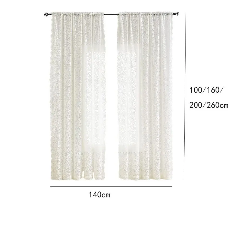 Bedroom White Tulle Curtain New Lace Light Transparent Princess Curtain Elegant Living Room Half Curtain 6