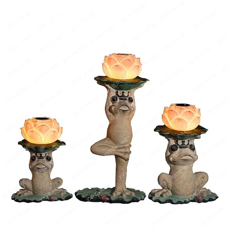 

Solar Landscape Lamp Villa Courtyard Garden Layout Floor Lamp Art Yoga Frog Lawn Decoration Ambience Light
