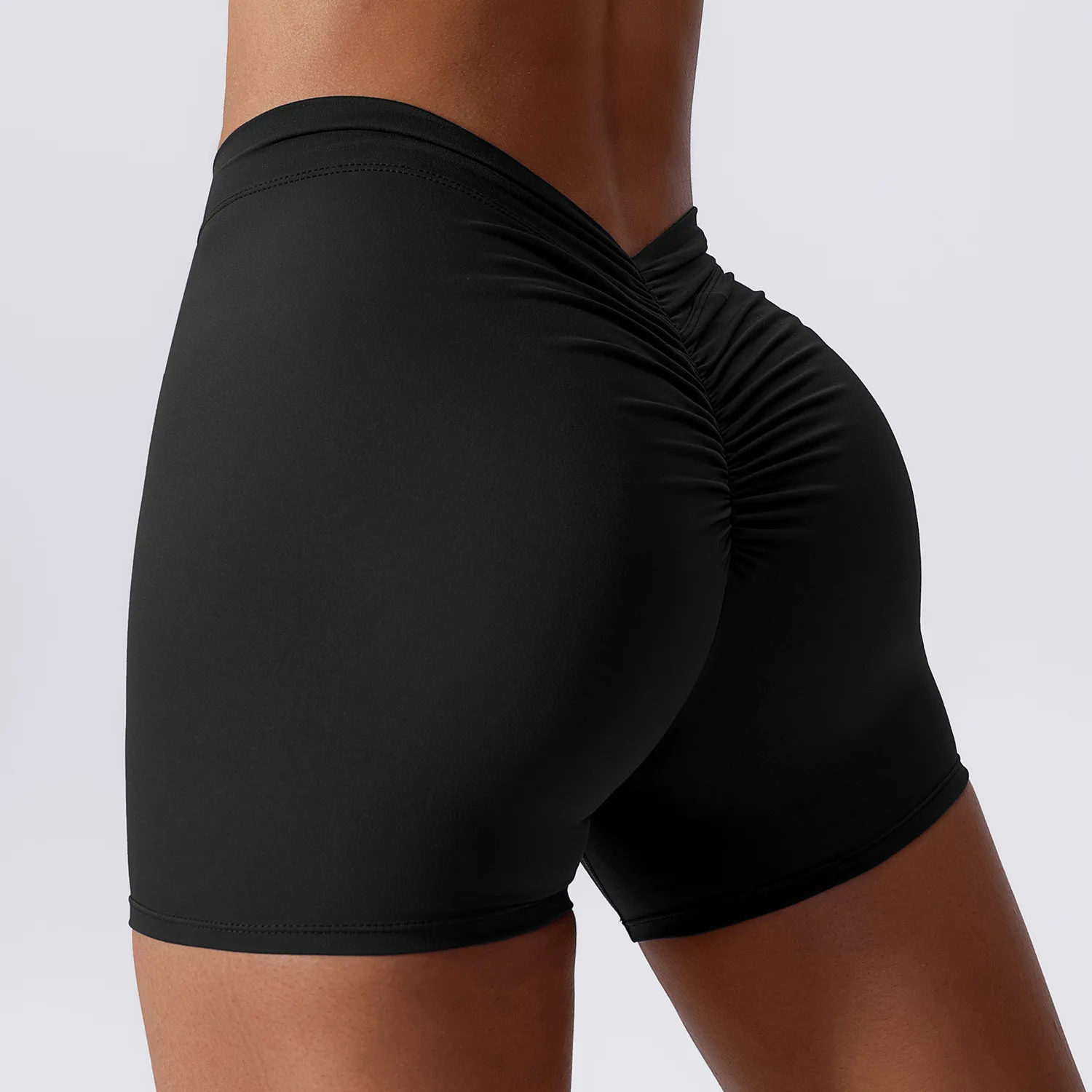 Voltar V Cut Butt Yoga Shorts para Mulheres, Scrunch Buttom, Push Up,  Shorts De Ciclismo, Treino, Manteiga Esportes, Nylon Sportswear