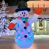 Christmas Inflatable Snowman with Colorful Rotating LED Lights Blow Up Snowman Outdoor Lawn Yard Garden Xmas Holiday Decorations 1