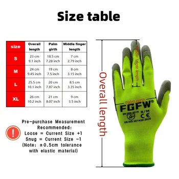 10 Pairs PU Coated Work Gloves - Lightweight, Durable Safety Gloves EN 388/ISO20471 Certified, Sizes S/M/L/XL 4