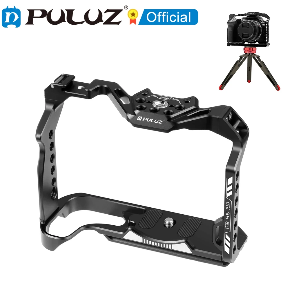 

PULUZ for Canon EOS R10/ R7/ EOS-RP Metal Camera Cage Stabilizer Rig With 1/4 & 3/8 Screw Holes Camera Cover Cage