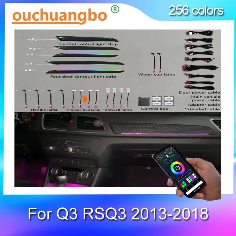 

Ouchuangbo подсветка для Q3 RSQ3 2013-2018 RHD LHD комплект освещения интерьера Светодиодная атмосферная лампа