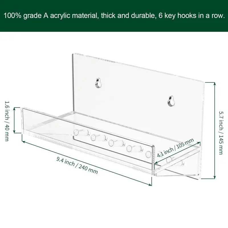 거치대 아크릴 거치대 벽 마운트 메일 및 키 정리함, 출입구 복도 주방 선반, 비즈니스용 정리정돈