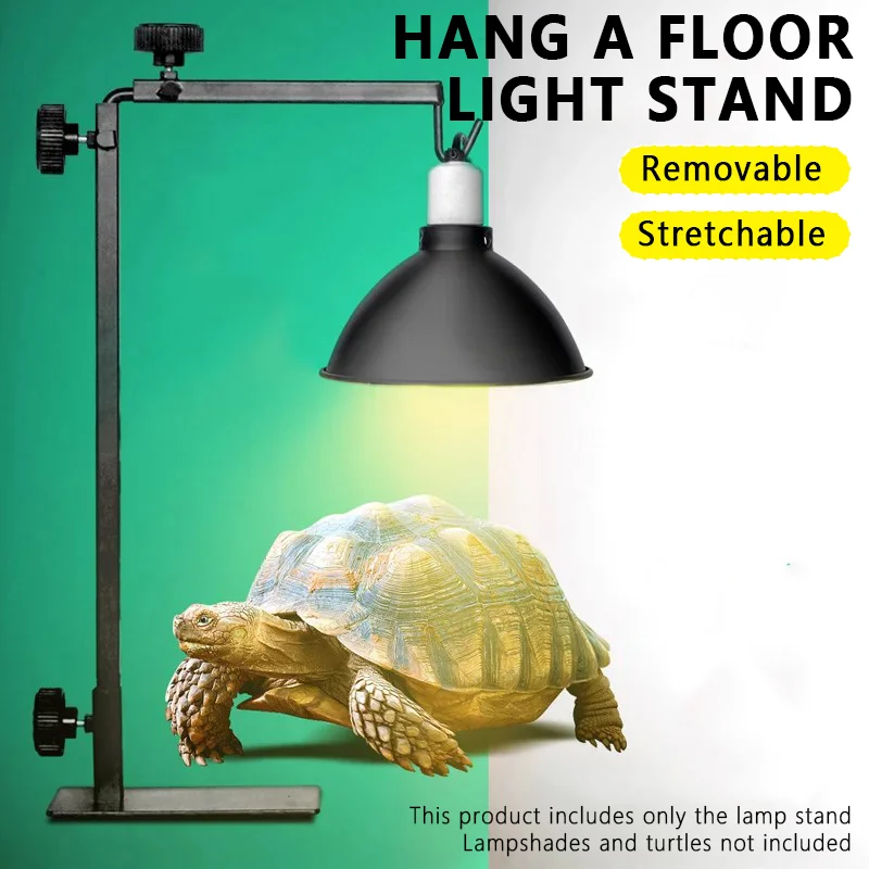 New Reptile Lamp Stand Heating Lamp Holder Adjustable Telescopic Metal Floor Turtle Lizard Snake Basking