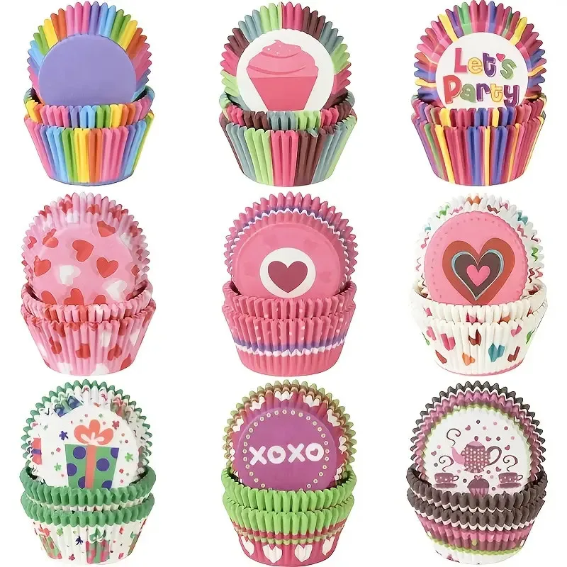 Cake Muffin Cupcake Paper Cups Cake Box Cupcake Liner Kitchen Baking Accessories Mold Decorating Tools 100Pcs/pack