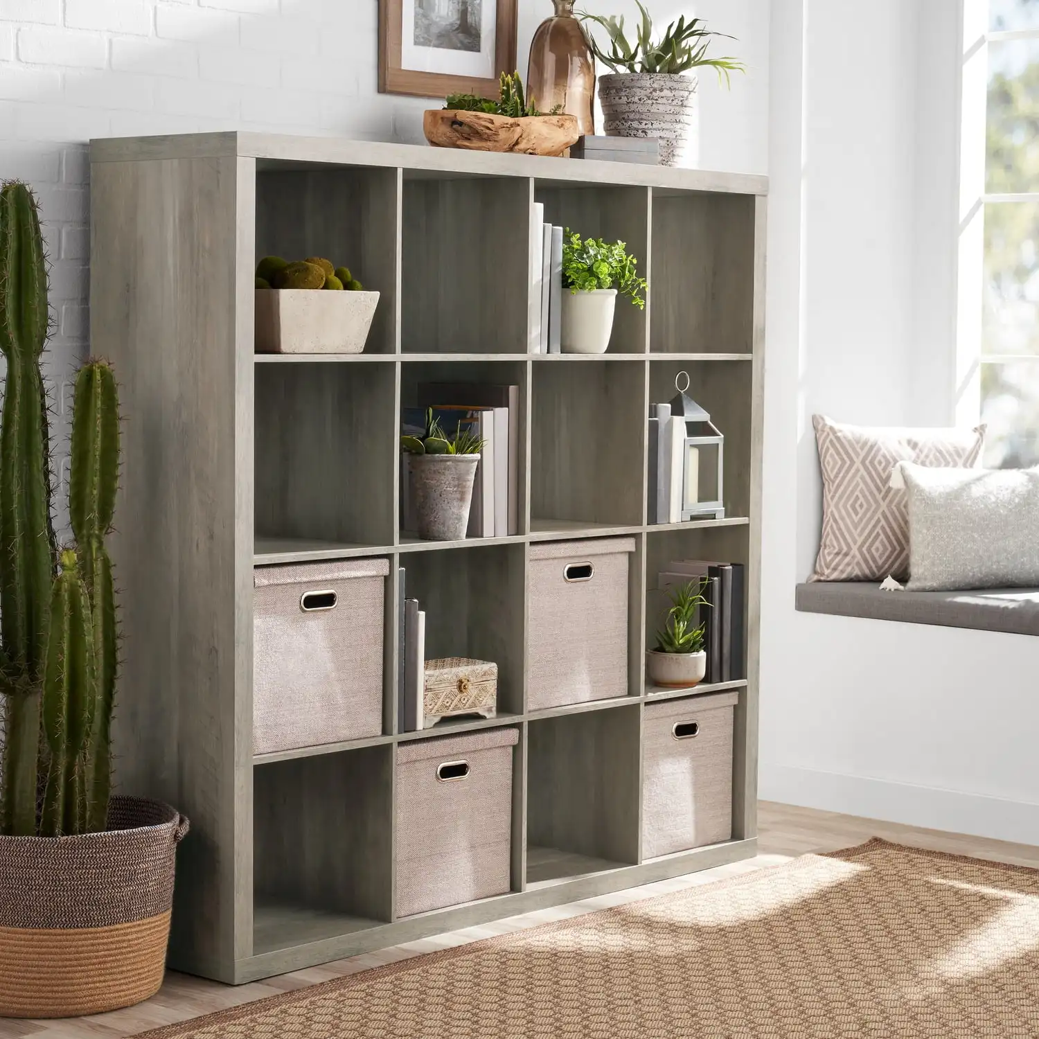 

Better Homes & Gardens 16-Cube Storage Organizer, Rustic Gray