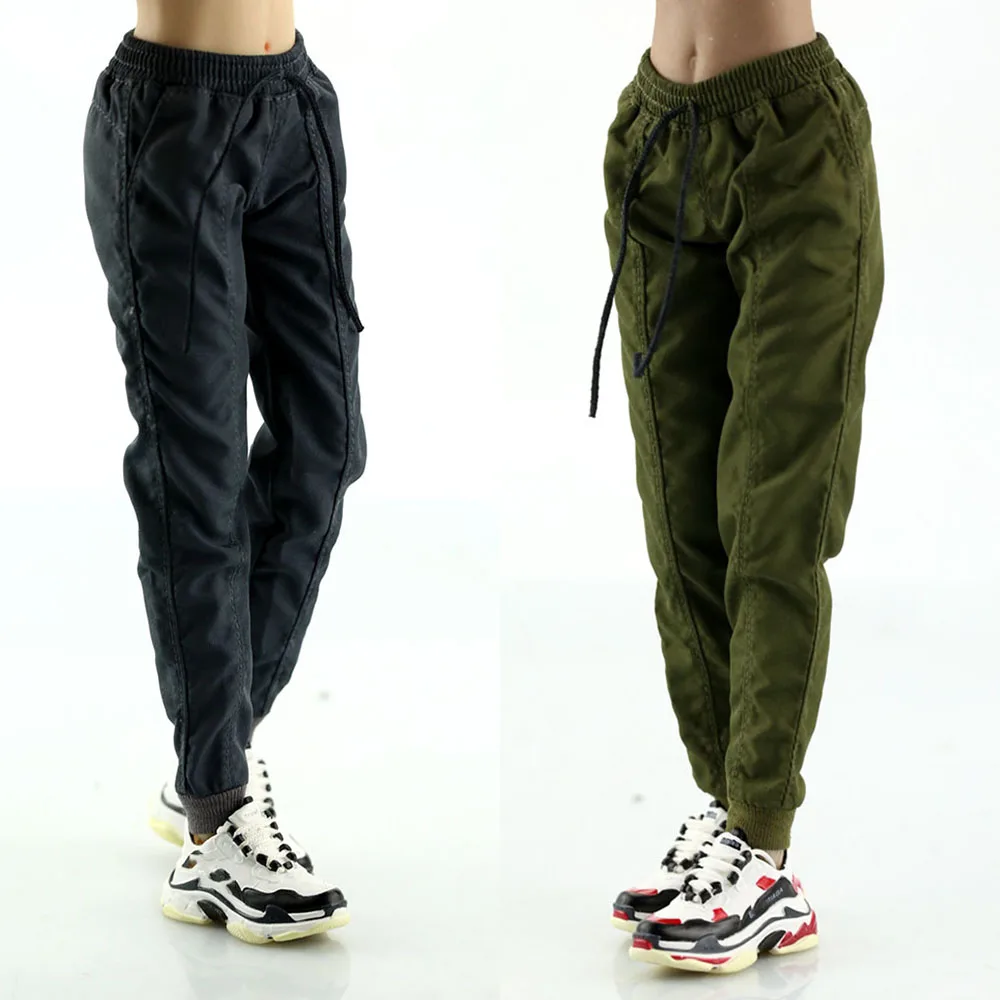 

1/6 Female Soldier Slimming Combat Trousers Elactic Drawstring Casual Sport Pants For 12" Action Figure Body Model