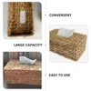 Desktop Paper Holders Pastoral Style Home Decoration Hyacinth Straw Tissue Storage Box Rectangular Napkins Towel Travel 3