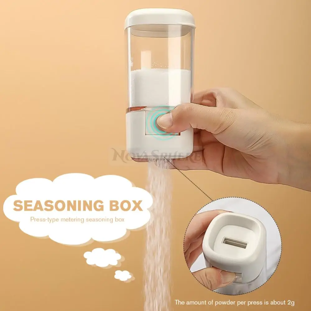 Press-Type Salt Bottle Measuring Sugar Dispenser Dosing Pepper Tank Salt Container Seasoning Box Household kitchen Cooking Tool