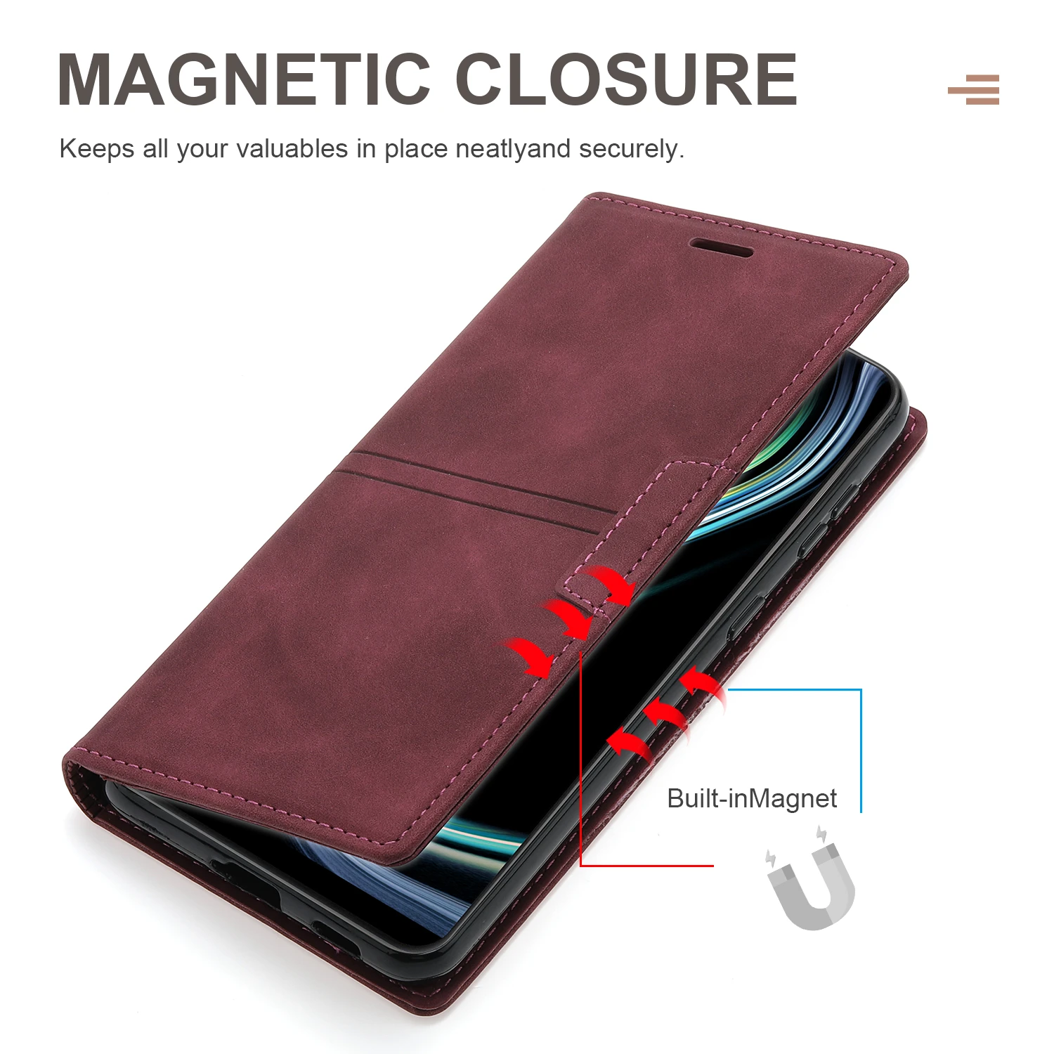 Leather Phone Case Flip Wallet Case for Samsung Galaxy S24 Ultra S23 FE S22 S21 S20 5G S10 S9 S8 Plus Note 20 10 9