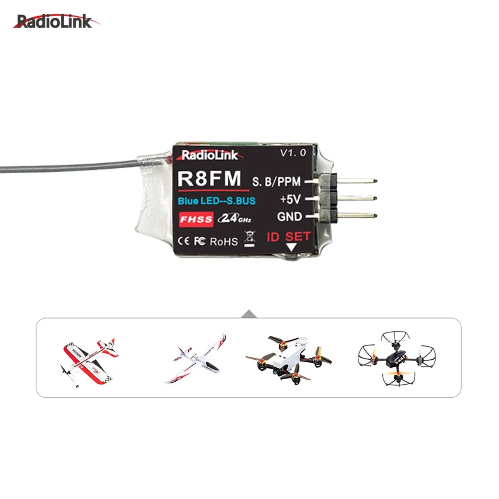 Radiolink 2.4GHz R8FM 8CH RC Receiver Super Mini Support SBUS PPM Signal for T8FB/T8S Transmitter